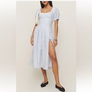 Reformation Couco Hanna Floral Linen Midi Dress